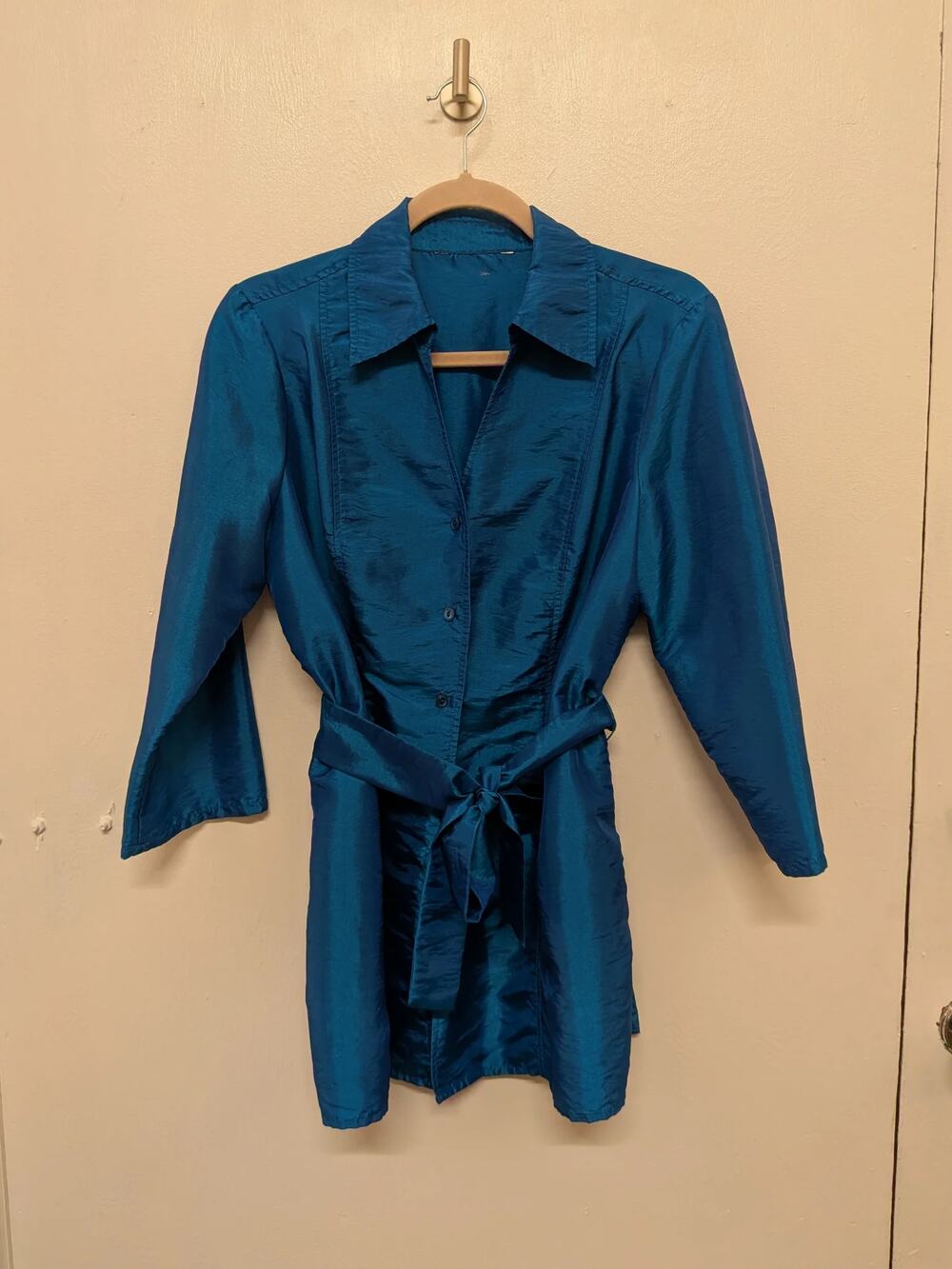 Teal Belted Shirt Dress Size M/L